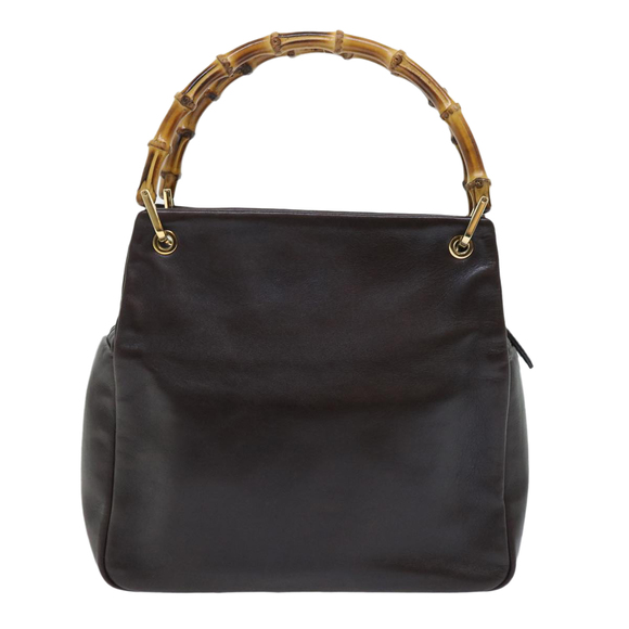 GUCCI Bamboo Hand Bag Leather Brown 000.0166.0580 Auth yk8566 - Picture 2 of 16